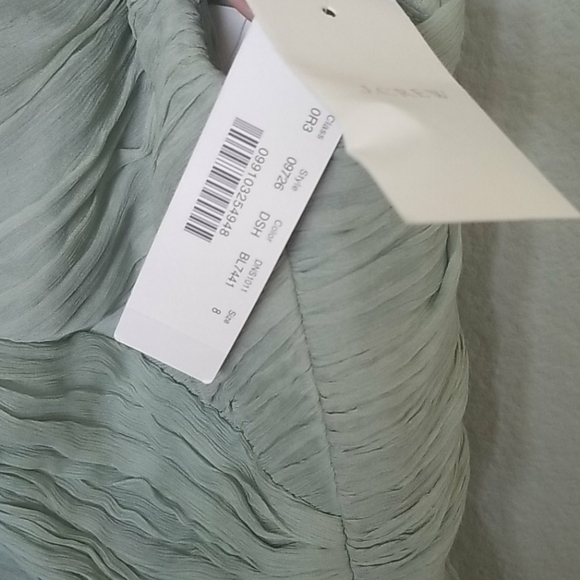 J.Crew NWT Romantic Dusty Shale Clara Illusion Chiffon Sleeveless Dress size 8 - Picture 9 of 9